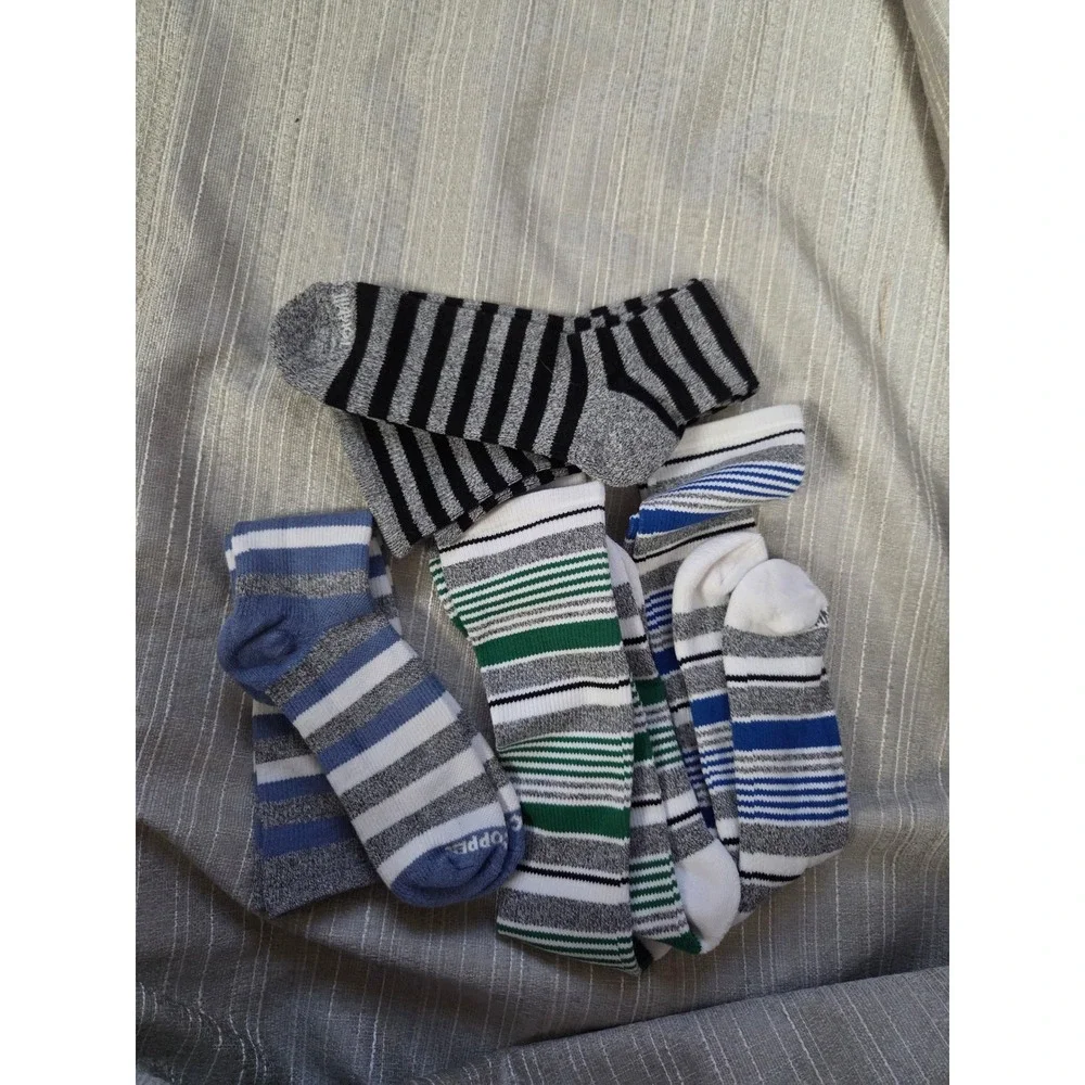 Tommie Copper Mens 4 Pack Compression Over the Calf Socks Striped Multi Color
